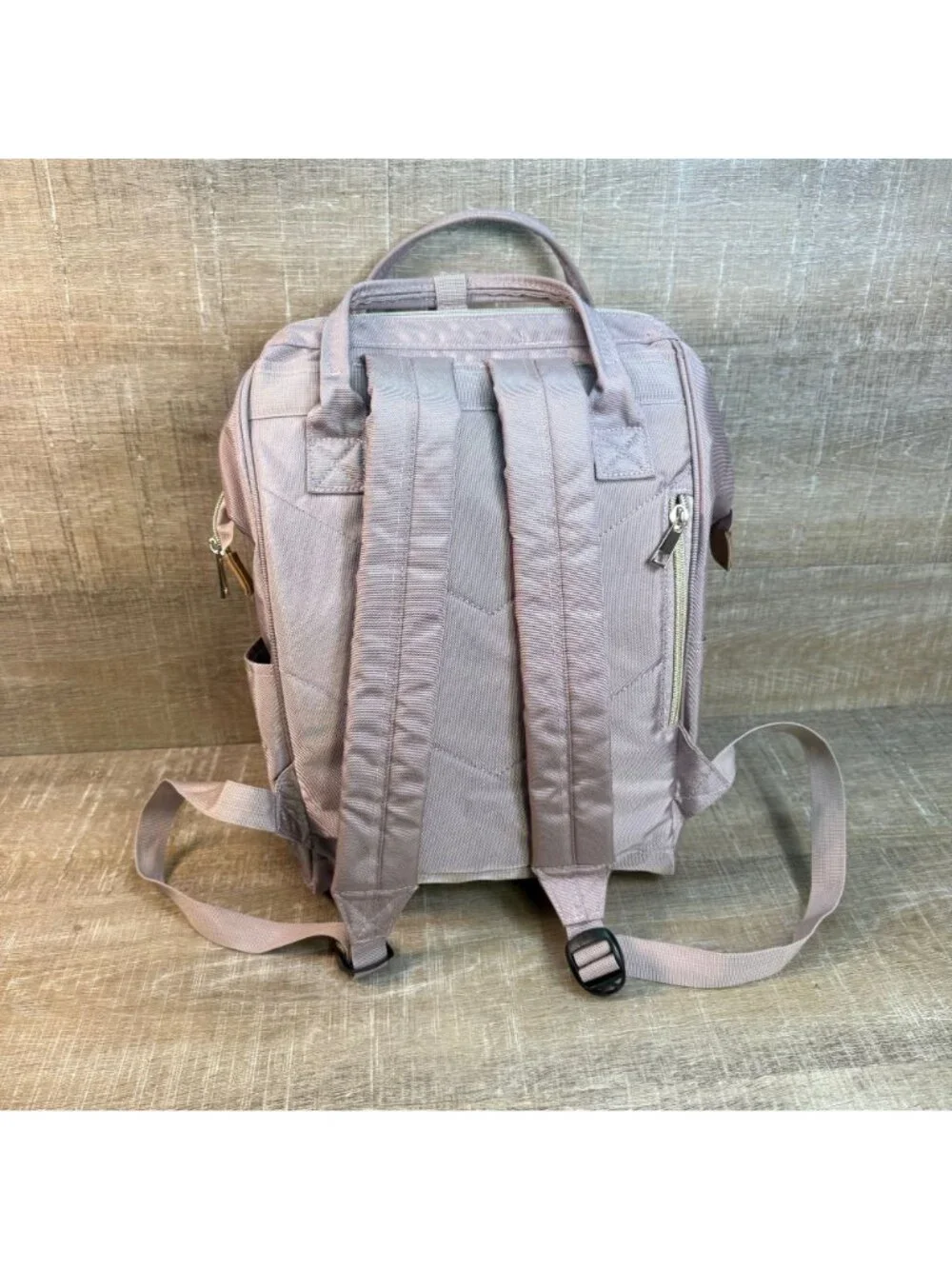 Bebámour Wide Open Diaper Bag Backpack Pink Baby Travel Tote Shoulder